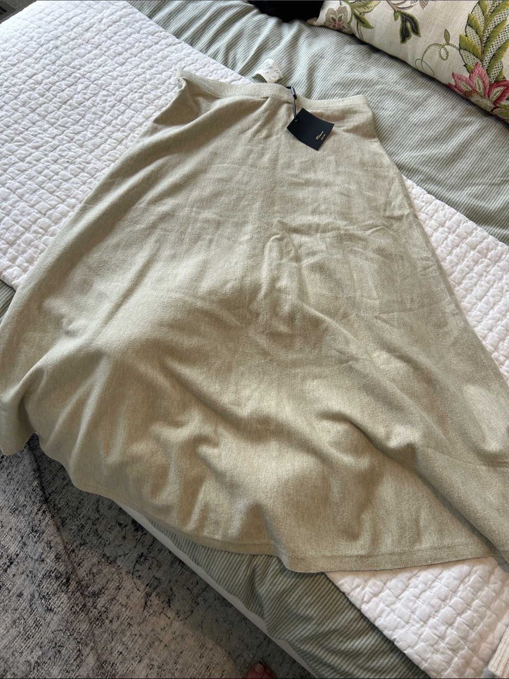 Milano A-Line Skirt in Light Olive Green